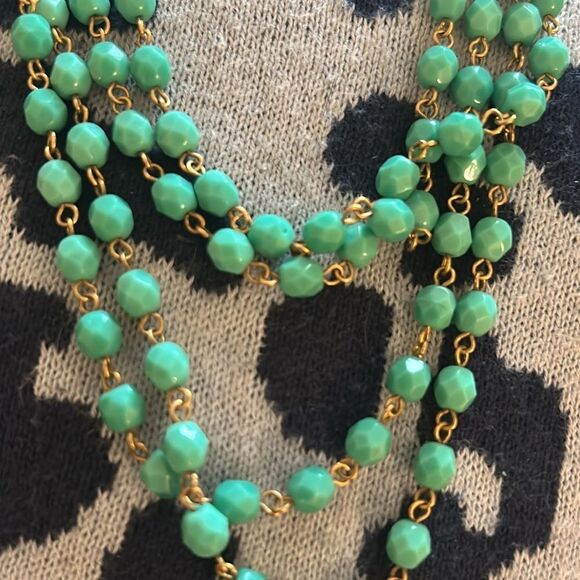 Vintage Brass Lucite Cross Drop Pendant Necklace - Picture 4 of 5